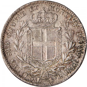 986R Lira 1831 Scudo sannitico Genova Argento