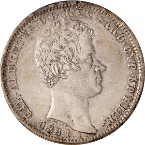 986D Lira 1831 Scudo sannitico Genova Argento