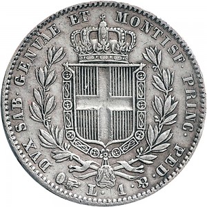 987R Lira 1831 Scudo sannitico Torino Argento
