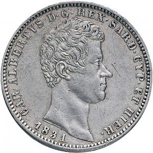 987D Lira 1831 Scudo sannitico Torino Argento