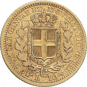 934R 10 lire 1833 Scudo sannitico Torino Oro