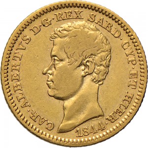 937D 10 lire 1844 Scudo sannitico Genova Oro