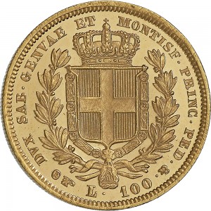 889R 100 lire 1833 Scudo sannitico Torino Oro