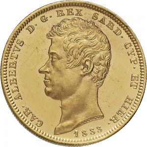 889D 100 lire 1833 Scudo sannitico Torino Oro