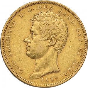 896D 100 lire 1837 Scudo sannitico Torino Oro