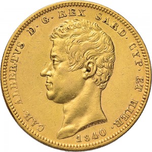 897D 100 lire 1840 Scudo sannitico Genova Oro