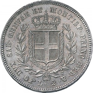 979R 2 lire 1842 Scudo sannitico Torino Argento