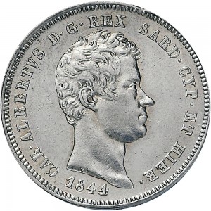 982D 2 lire 1844 Scudo sannitico Torino Argento