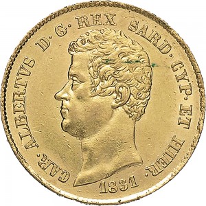 903D 20 lire 1831 Scudo sannitico Genova Oro
