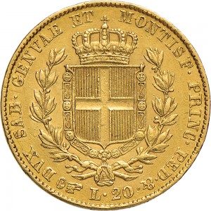 904R 20 lire 1831 Scudo sannitico Torino Oro