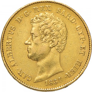 904D 20 lire 1831 Scudo sannitico Torino Oro