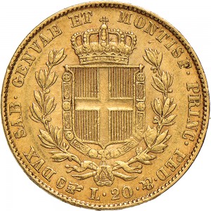907R 20 lire 1832 Scudo sannitico Torino Oro