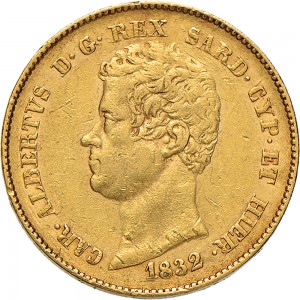 907D 20 lire 1832 Scudo sannitico Torino Oro
