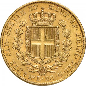 917R 20 lire 1839 Scudo sannitico Torino Oro