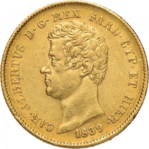 917D 20 lire 1839 Scudo sannitico Torino Oro