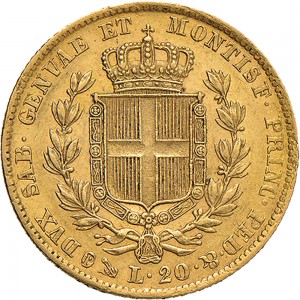 918R 20 lire 1840 Scudo sannitico Genova Oro