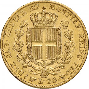 922R 20 lire 1842 Scudo sannitico Torino Oro