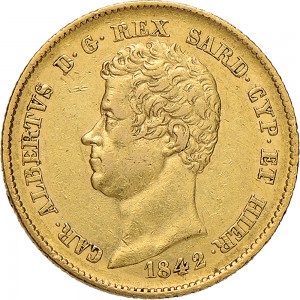 922D 20 lire 1842 Scudo sannitico Torino Oro