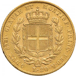 929R 20 lire 1847 Scudo sannitico Genova? Torino? Oro