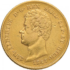 929D 20 lire 1847 Scudo sannitico Genova? Torino? Oro