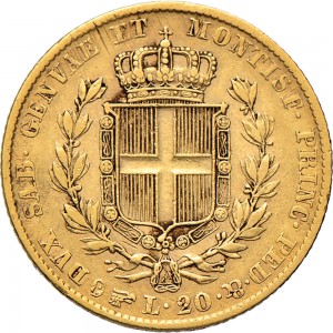 932R 20 lire 1849 Scudo sannitico Torino Oro
