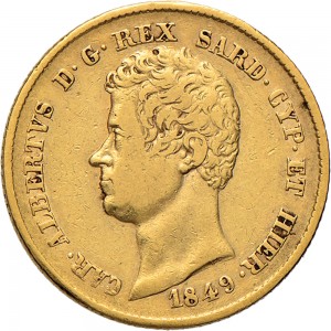 932D 20 lire 1849 Scudo sannitico Torino Oro