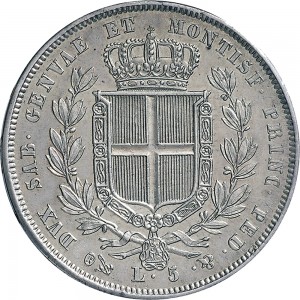 939R 5 lire 1831 Scudo sannitico 1° tipo Genova Argento