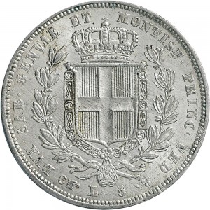 945R 5 lire 1832 Scudo sannitico 3° tipo Torino Argento