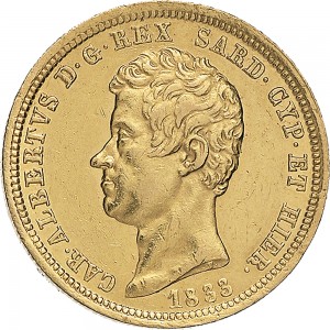 901D 50 lire 1833 Scudo sannitico Torino Oro
