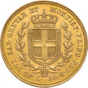 902R 50 lire 1836 Scudo sannitico Torino Oro