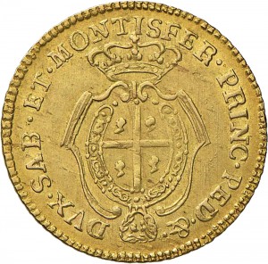 413R Doppietta da 10 reali 1772 Scudo ovale a cartoccio Torino Oro