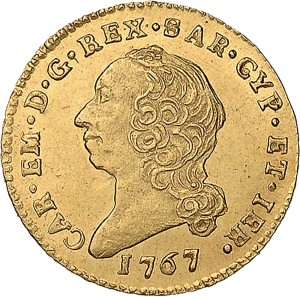 250D Mezza doppia 1767 Scudo rotondo Torino Oro