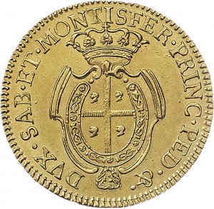 405R Mezzo carlino da 2,5 doppiette 1769 Scudo ovale a cartoccio Torino Oro