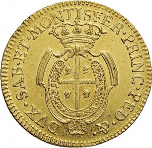 407R Mezzo carlino da 2,5 doppiette 1771 Scudo ovale a cartoccio Torino Oro