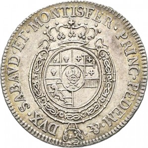 279R Mezzo scudo da 3 lire 1763 Scudo rotondo Torino Argento