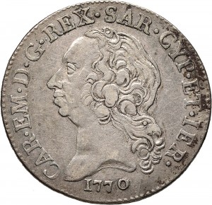 419D Mezzo scudo da 5 reali 1770 Scudo a cartoccio Torino Argento