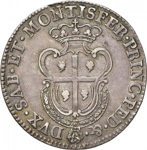 421R Mezzo scudo da 5 reali 1772 Scudo a cartoccio Torino Argento