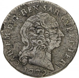 435D Reale da 5 soldi 1772 Scudo a cartoccio Torino Mistura di argento
