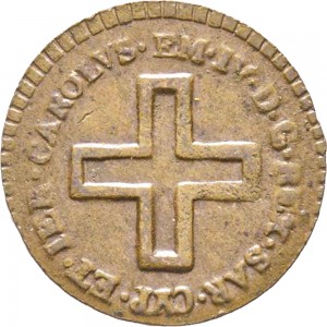 746D 2 denari da 1/6 di soldo 1800 Nodo di Savoia Torino Rame