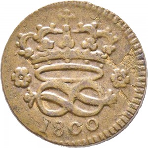 746R 2 denari da 1/6 di soldo 1800 Nodo di Savoia Torino Rame