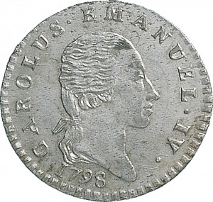 738D 2,6 soldi 1798 Aquila spiegata Torino Mistura di argento