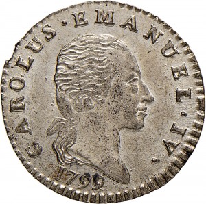 739D 2,6 soldi 1799 Aquila spiegata Torino Mistura di argento