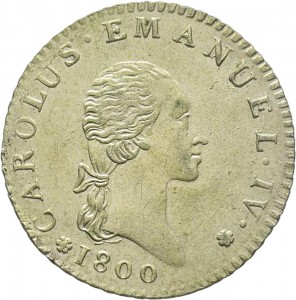 734D 7,6 soldi 1800 Scudo ovale a cartoccio 2° tipo Torino Mistura di argento