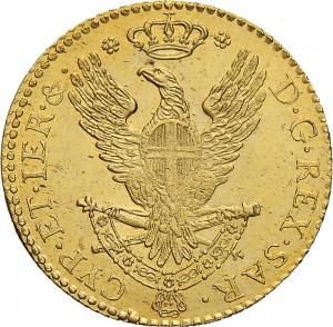 717R Doppia da 4 scudi 1797 Aquila spiegata Torino Oro