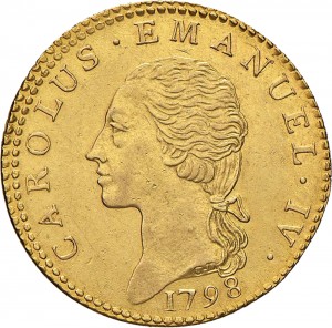 718D Doppia da 4 scudi 1798 Aquila spiegata Torino Oro