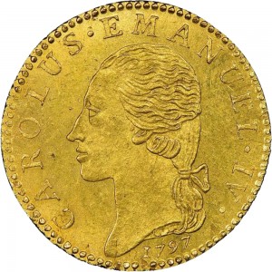 722D Mezza doppia da 2 scudi 1797 Aquila spiegata Torino Oro