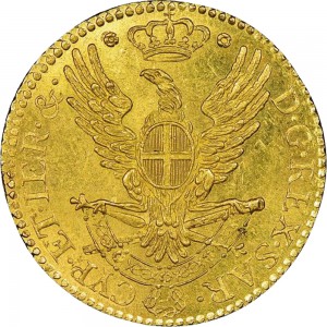 722R Mezza doppia da 2 scudi 1797 Aquila spiegata Torino Oro