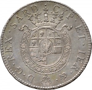 729R Quarto di scudo 1798 Scudo rotondo Torino Argento