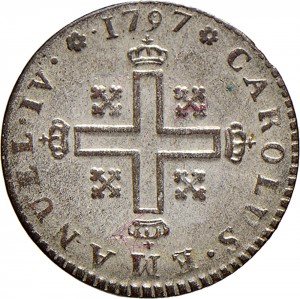 740D Soldo da 12 denari 1797 Cifre del sovrano Torino Mistura di argento