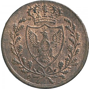 885R Centesimo 1826 Scudo triangolare rialzato Torino Rame